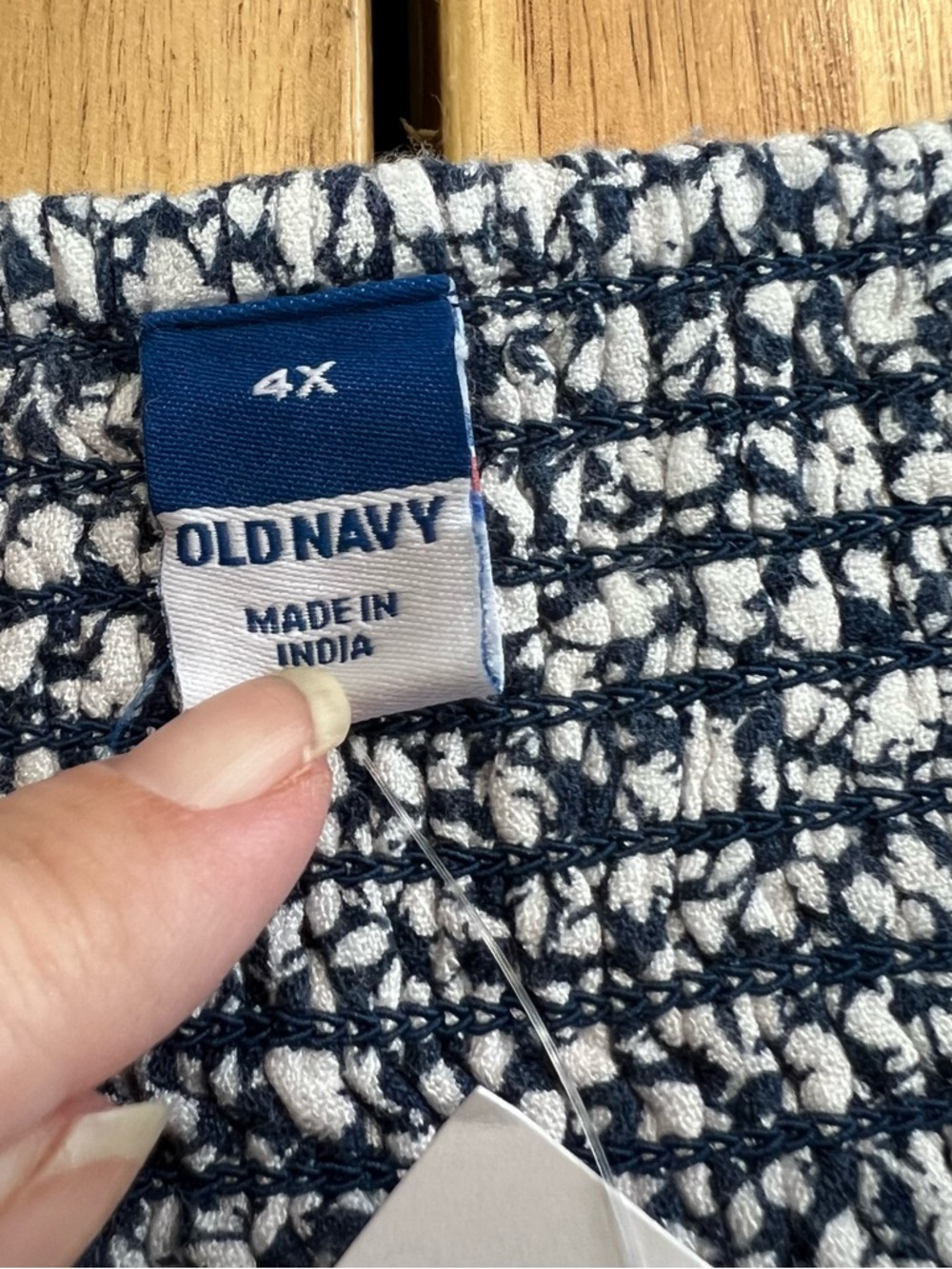 Old Navy 4X Blue White Floral Smocked Tie Strap Midi Dress - Picture 3 of 9